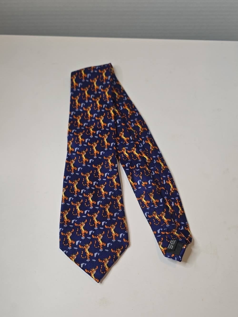 Disney Store Tigger Silk Neck Tie Navy Blue